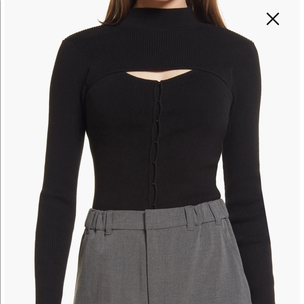 NWT Open edit cutout detail cotton detail corset top